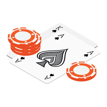 Playing cards and poker chips casino
