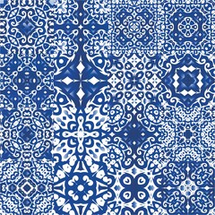 Ethnic ceramic tiles in portuguese azulejo.