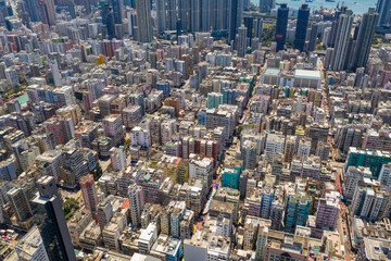 Top view of Hong Kong city