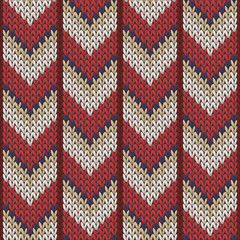 Fototapeta premium Fashionable downward arrow lines knitted texture 