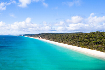 Pristine white sand beach on the western side of Fraser Island