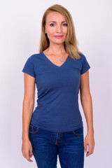 Portrait of beautiful woman with blond hair