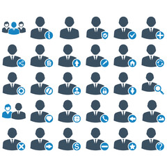 User and group male icon set -2 ( blue serine ) vector illustration