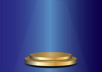 gold podium with spotlight