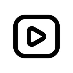 Play Line Icon - Vector Illustration