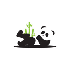 Panda animal logo design template