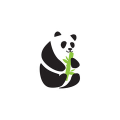 Panda animal logo design template