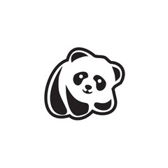 Panda animal logo design template
