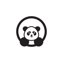 Panda animal logo design template