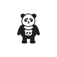 Panda animal logo design template