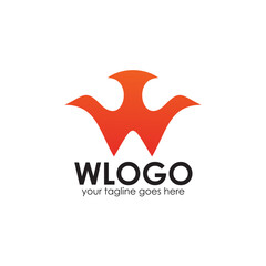 W letter initial logo design template