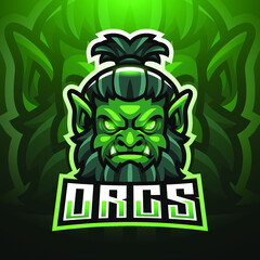 Orc esport mascot logo design © Logitex