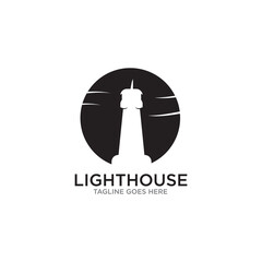 Lighthouse building logo design template
