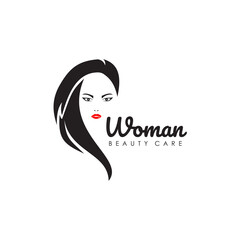 Beauty care logo design with using woman face icon