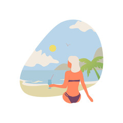 Obraz na płótnie Canvas Isolated vector girl with bikini