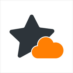 star with cloud icon concept. flat design style icon