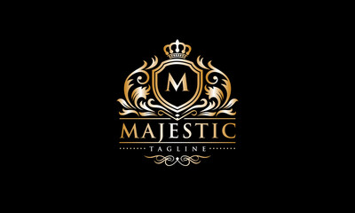 Majestic Logo - Luxury Monogram - Royal Initial Letter Crest Template