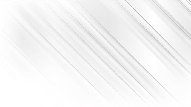 White and grey smooth glossy stripes abstract geometric motion background. Seamless looping. Video animation Ultra HD 4K 3840x2160
