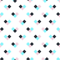 love geometric square seamless pattern pastel color isolated in white background