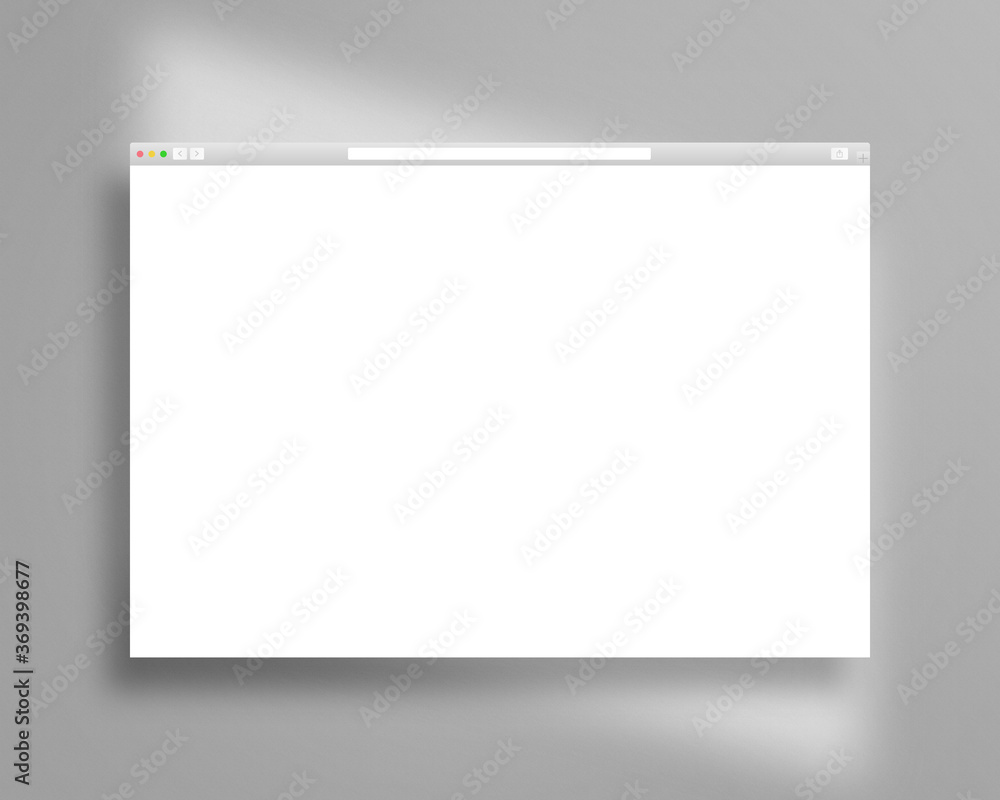 Poster web browser mockup template. empty web page mockup. mockup vector isolated. template design. realist