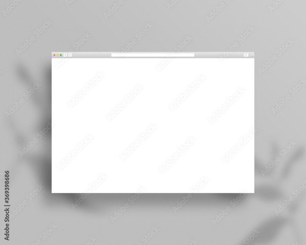 Poster web browser mockup template. empty web page mockup. mockup vector isolated. template design. realist
