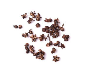 Dried Sichuan pepper isolated on white background
