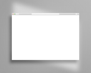 Web browser mockup template. Empty web page mockup. Mockup vector isolated. Template design. Realistic vector illustration.