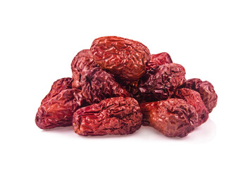 Dried jujube isolated on white background