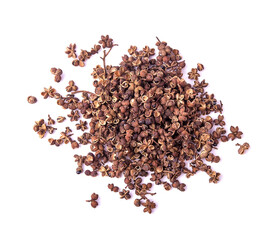 Dried Sichuan pepper isolated on a white background