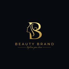 Letter B Beauty Face, Hair Salon Logo Design