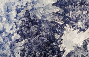 dark blue and white tranparent crystals background