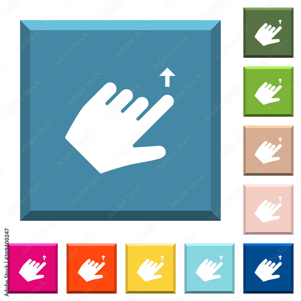Poster left handed move up gesture white icons on edged square buttons