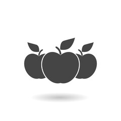 Apple fruits icon with shadow
