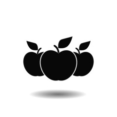 Apple fruits icon with shadow