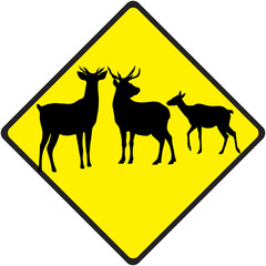 A sign that means : animals on the road. Be careful