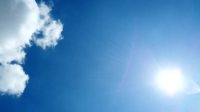 Rotierender Zeitraffer: Sonne und Wolken
