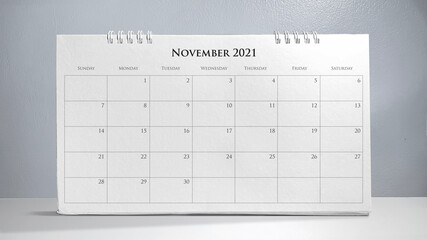 Calendar 2021 isolated on white background