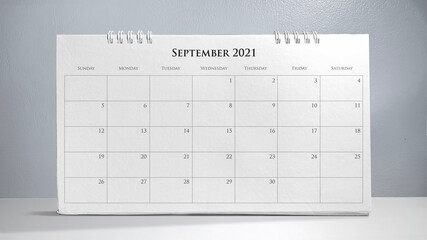 Calendar 2021 isolated on white background