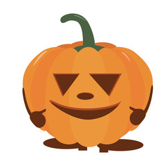 Pumpkin halloween holiday. Halloween pumpkin, funny scared face. Isolated vector sign symbol. Autumn holidays