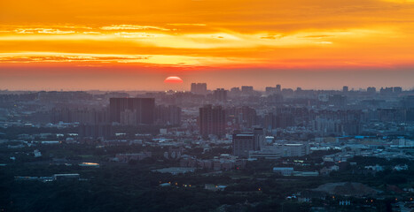 Taipei City from Kite Hill at Sunset