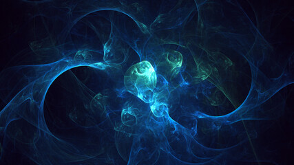 3D rendering abstract multicolor fractal light background