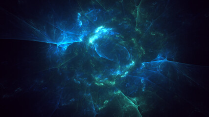 3D rendering abstract multicolor fractal light background