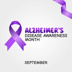 World Alzheimer Diseases awareness month vector illustration