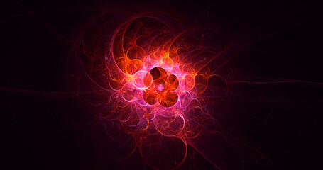 3D rendering abstract multicolor fractal light background