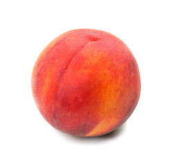 Sweet ripe peach on white background
