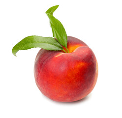 Sweet ripe peach on white background