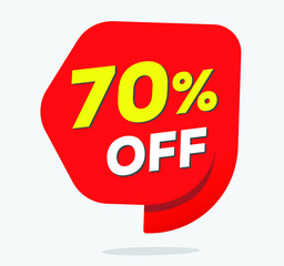 red discount label 70% discount