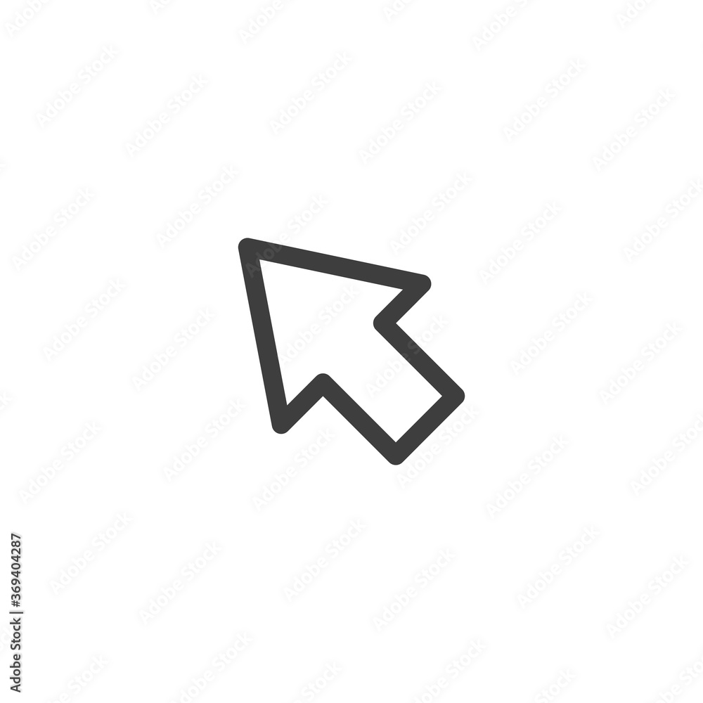 Poster outline arrow pointer icon. line cursor symbol for web site design, logo, app, ui. stock vector illu