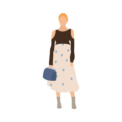 Fashion girl vector isolated flat illustration