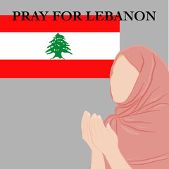 Please let’s pray and send regards for Lebanon.vector illustration 